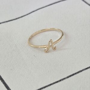 Mejuri 14k "A" letter ring - size 8
